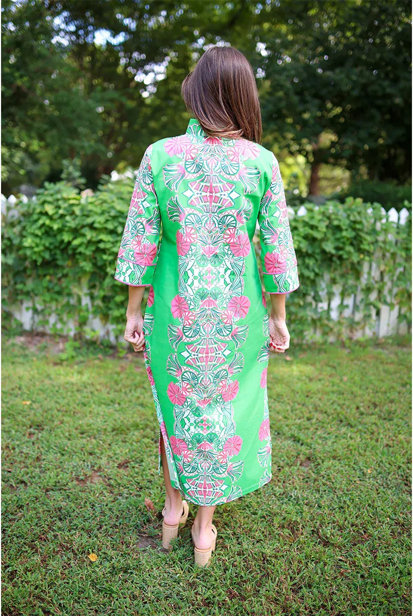 Jade Garden Pippa dress by House of MBR, featuring a stylish, flowy design with vibrant floral patterns.