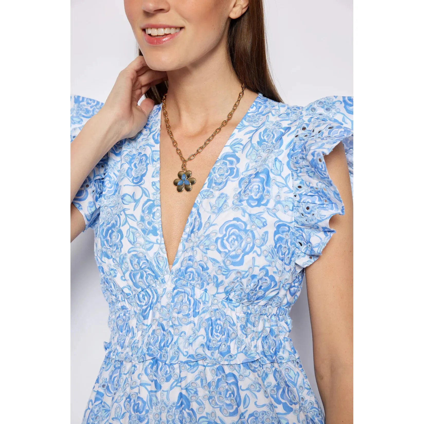 Jenny, necklace, blue, sail to sable, gold, jewelry