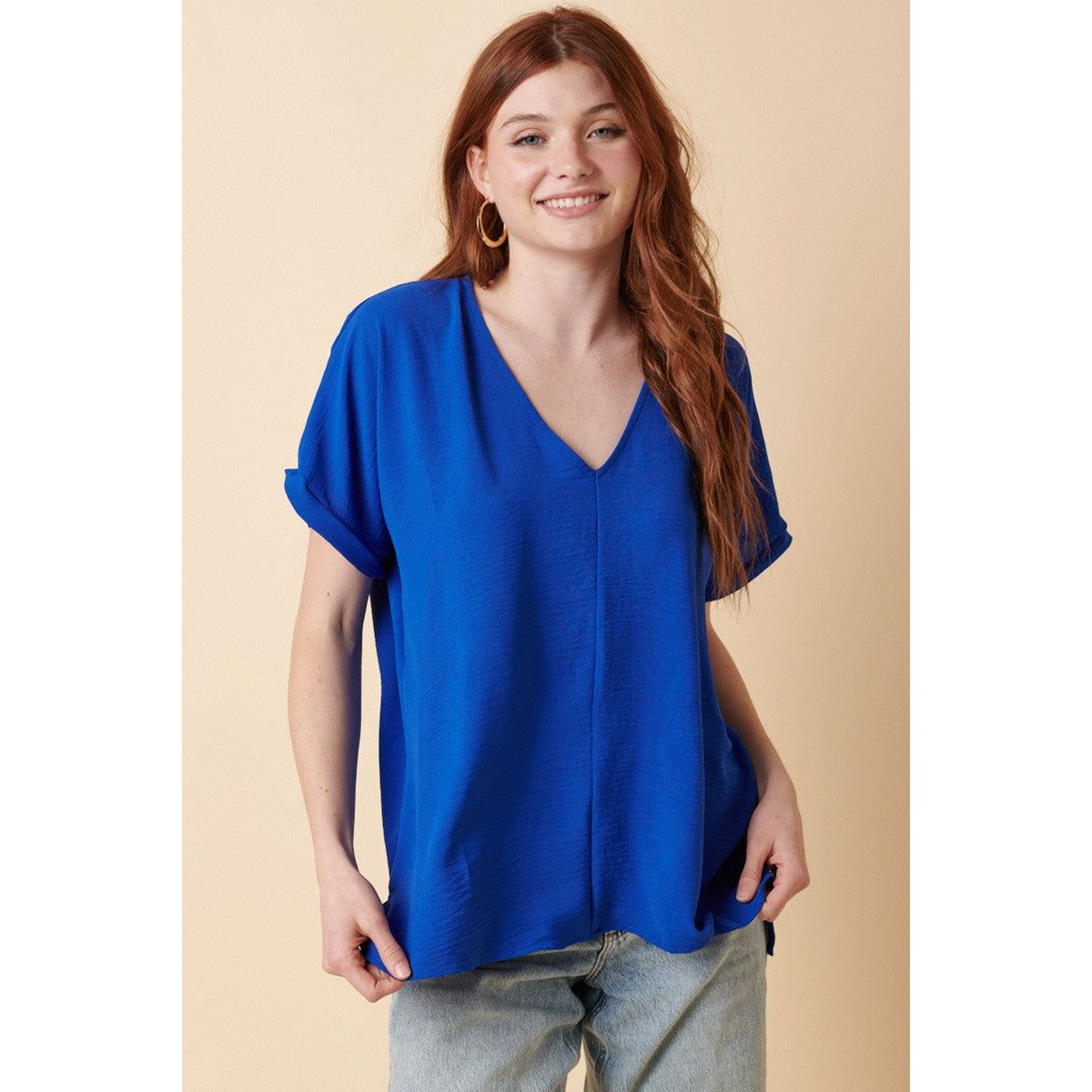 Dolman Sleeve Top V-neck