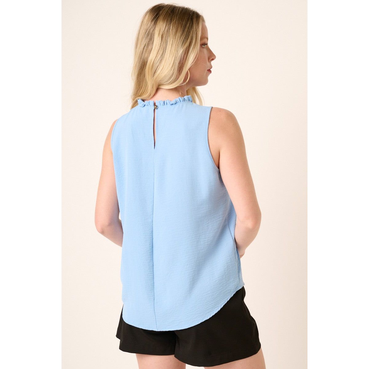 Ruffle Mock Neck Blouse