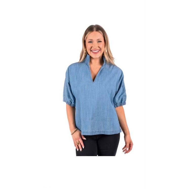 Poppy Top in Chambray