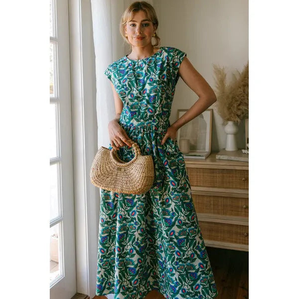 Abby Dress in Forrest Blum - Marj & Lizzie