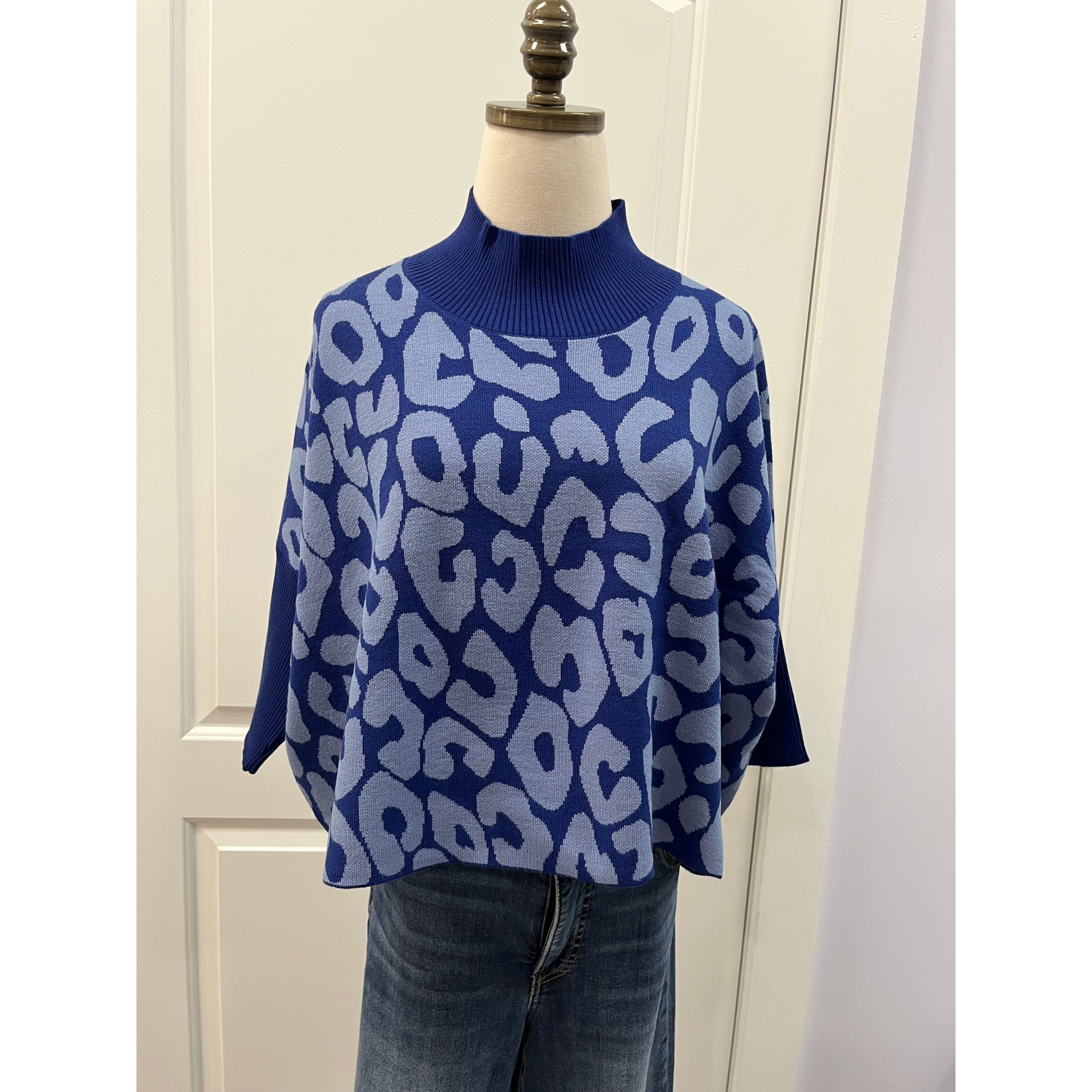 Aja Bozoma sweater sapphire blue mock turtleneck style# M6530