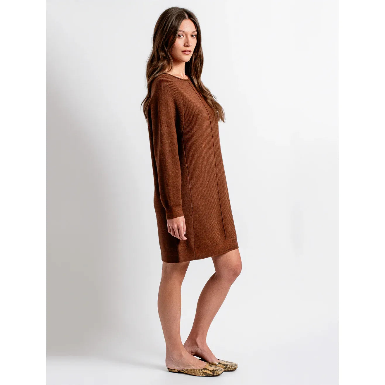 Asima Sweater Dress Brown - Marj & Lizzie