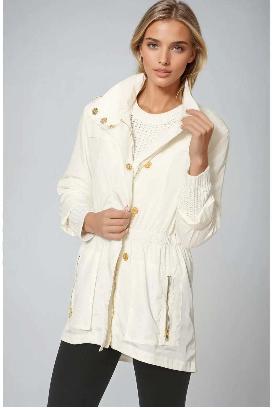 Tess Raincoat Antique White - Marj & Lizzie