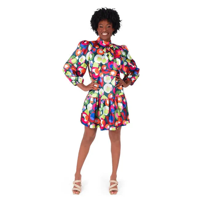 Bella Dress in Winter Pop Cheetah