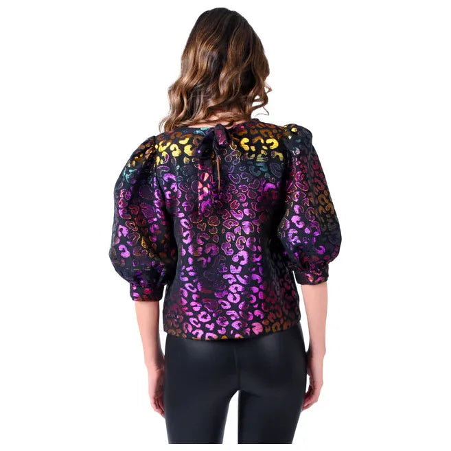 Bella Top in Gold Cheetah