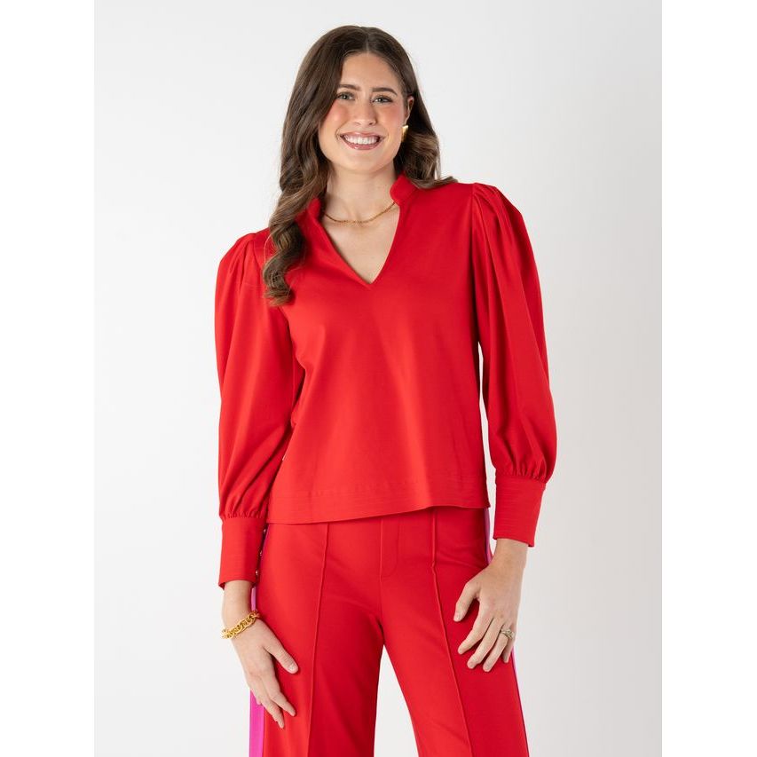 Hampton Top in High Risk Red - Marj & Lizzie