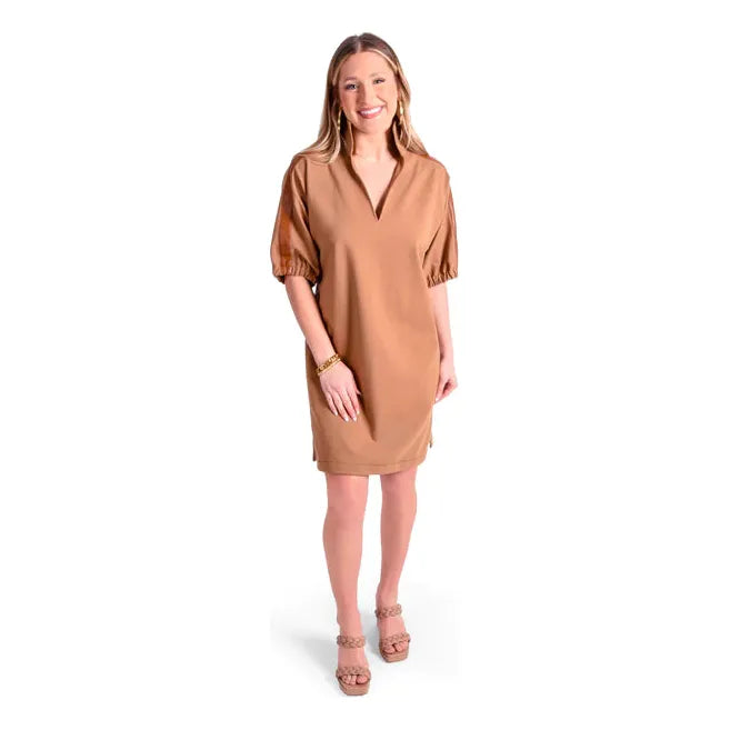 Poppy Dress in Luggage Ponte