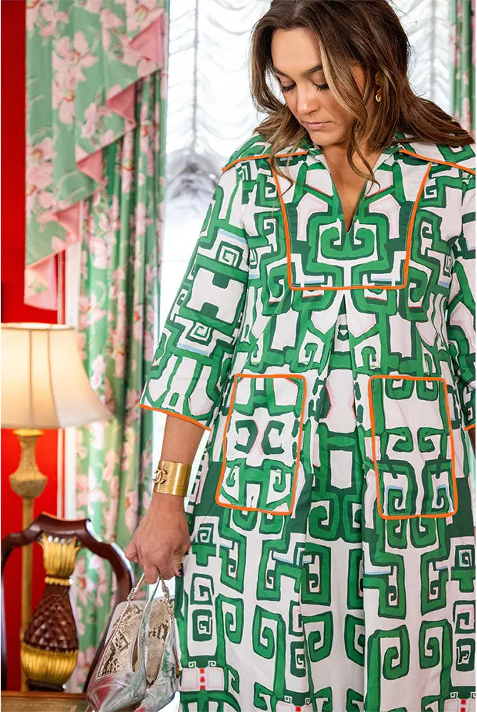 Close-up of the Greek Heiress Cassidy Long dress by House of MBR, showcasing elegant fabric and intricate design details.