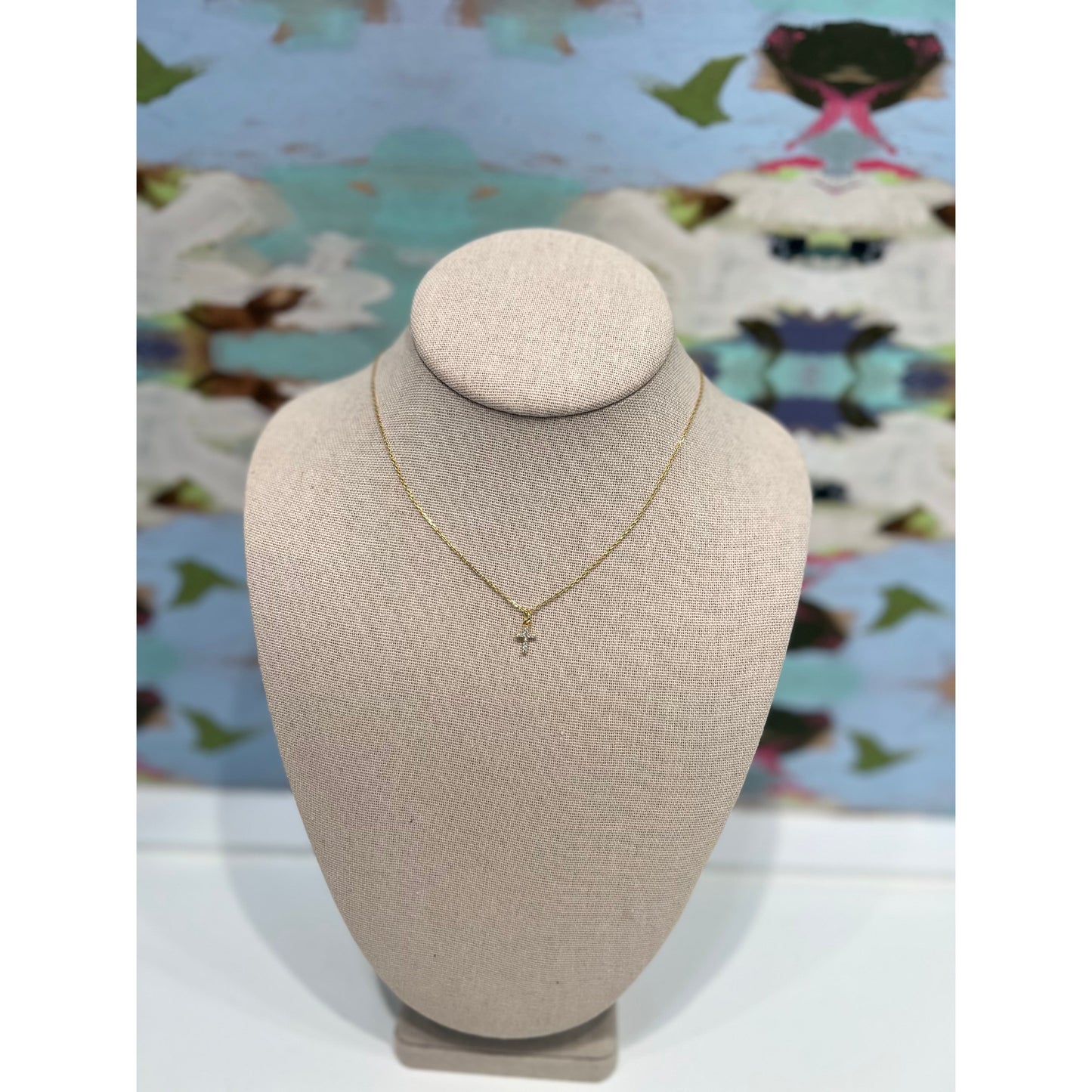 Dainty CZ Cross Necklace