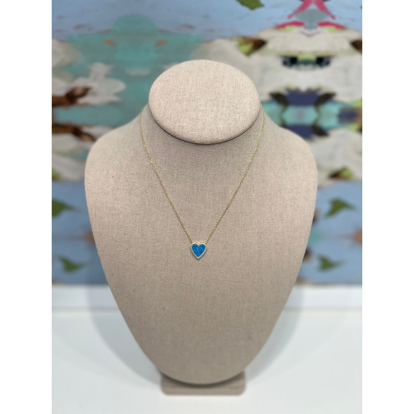 Memphis Blue Heart Necklace