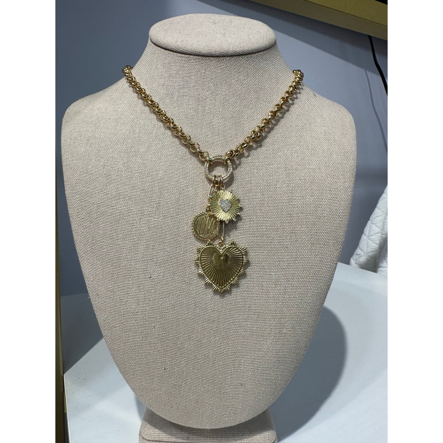 Gold Heart Charm Necklace