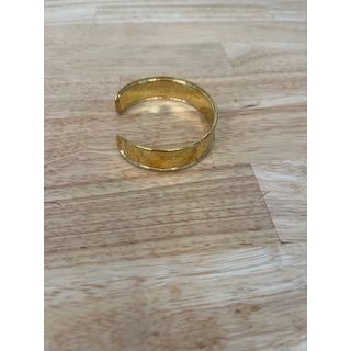 Jane Marie 18K Gold Plated Hammered Band Cuff Bracelet with Raised Edges Style#JM6749B-1