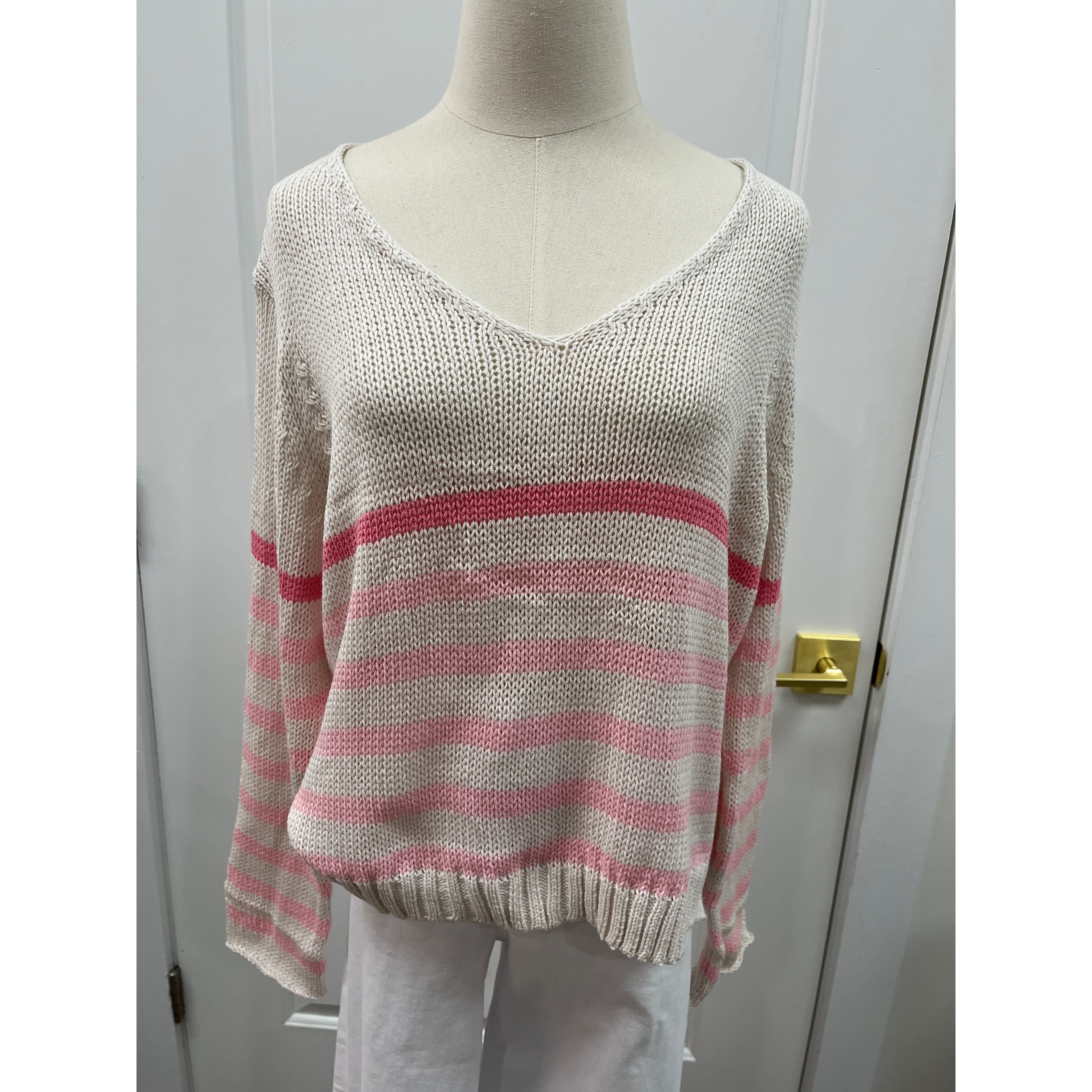 Katestripedvcotton-cream/first blush/pink woodenshipsK56C3W751