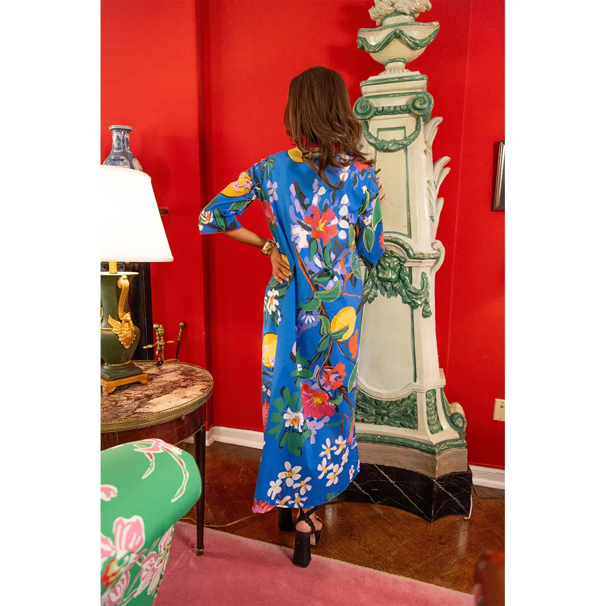 Blue Veranda Babs Dress by House of MBR, stylish women's dress with a flowing fabric and vibrant blue color, perfect for summer wear.