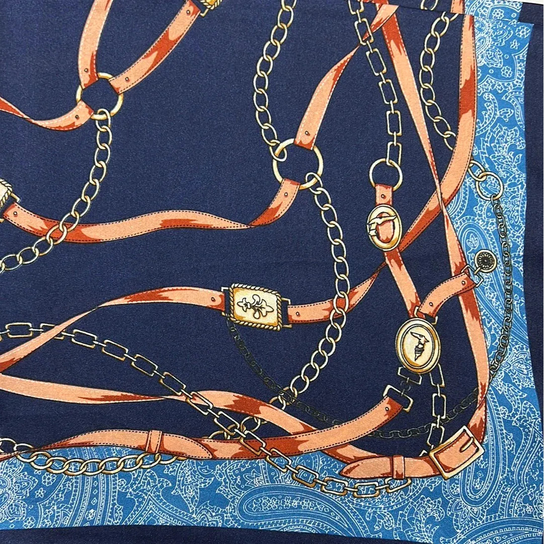 Navy Denim Small Square Scarf - Marj & Lizzie