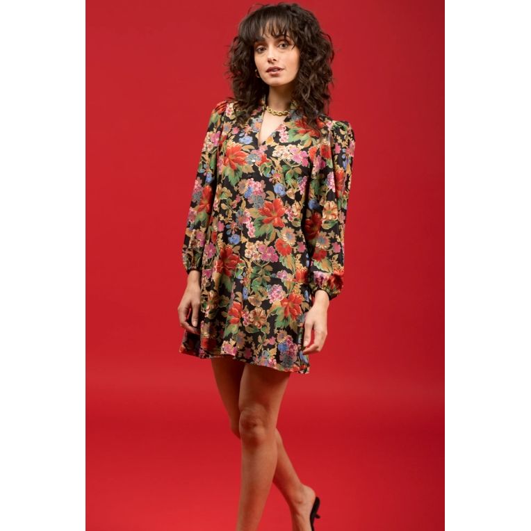 Hazel Dress Midnight Petals - Marj & Lizzie