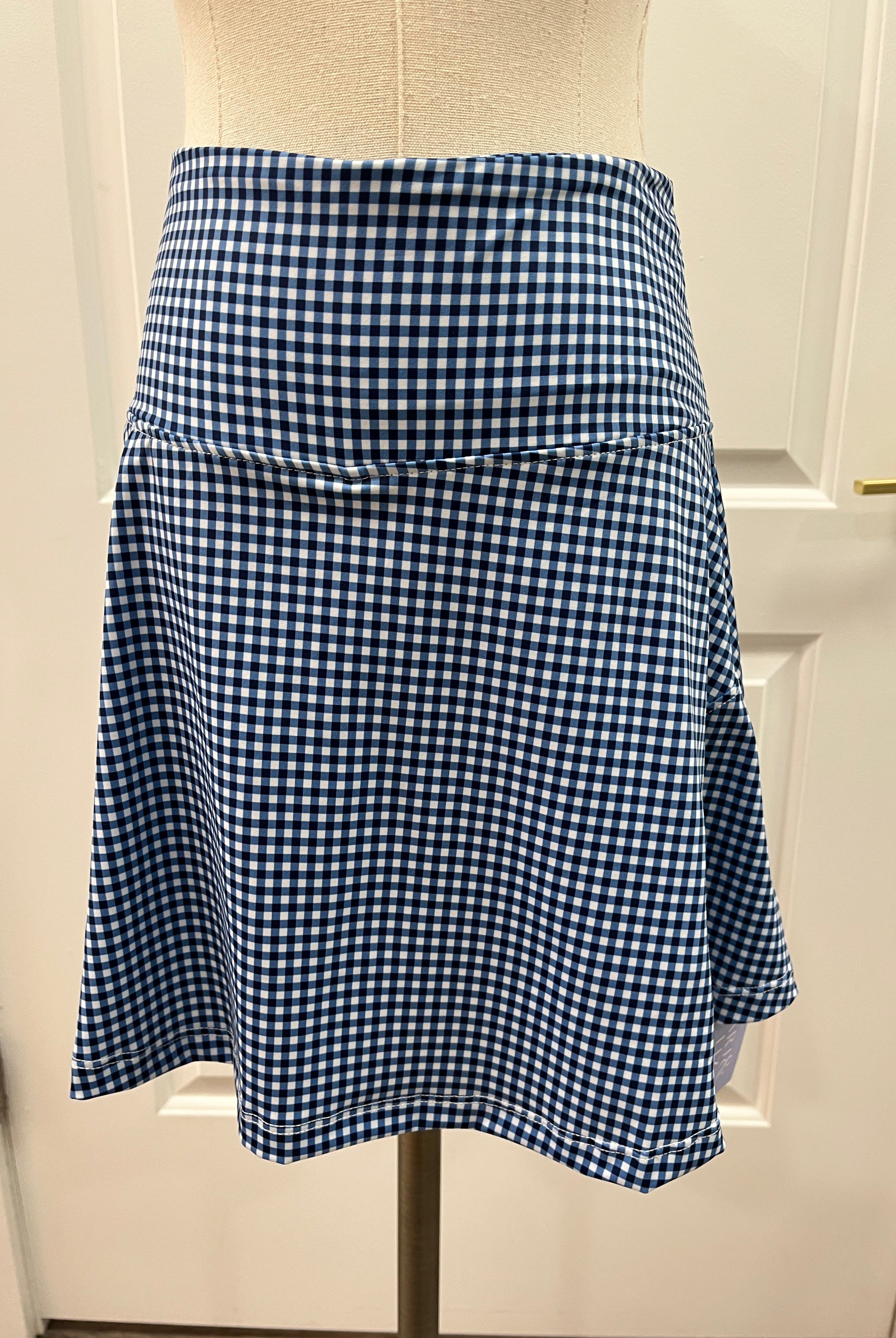 SherriSkort Gingham Navy Duffield Lane Pickle Ball Tennis Skort