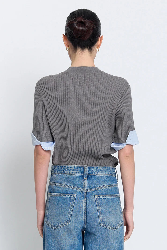Siena Top by Central Park WEst - grey shirt cuff sleeve