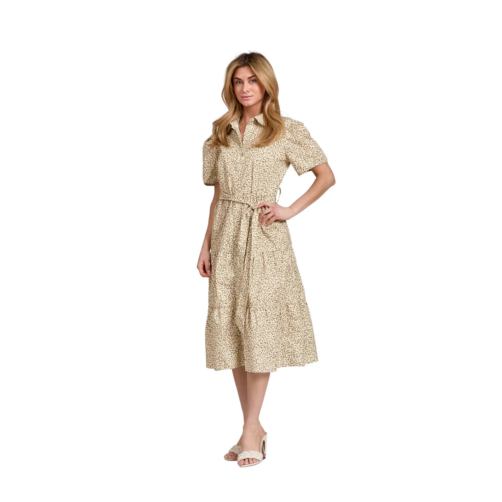 Taylor Tillman Chloe Dress Spotted Safari Style #TTFW2318_FW25 Midi