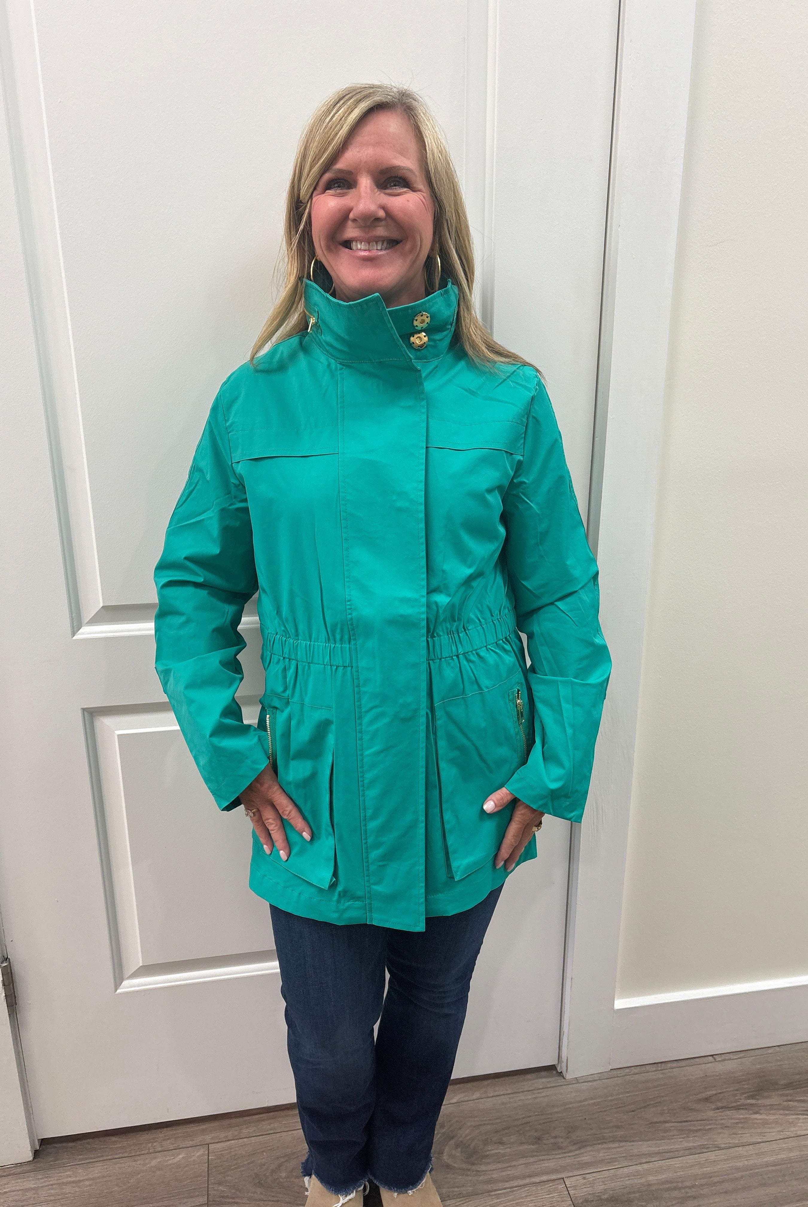 Tess Raincoat Jade Green Ciao Milano