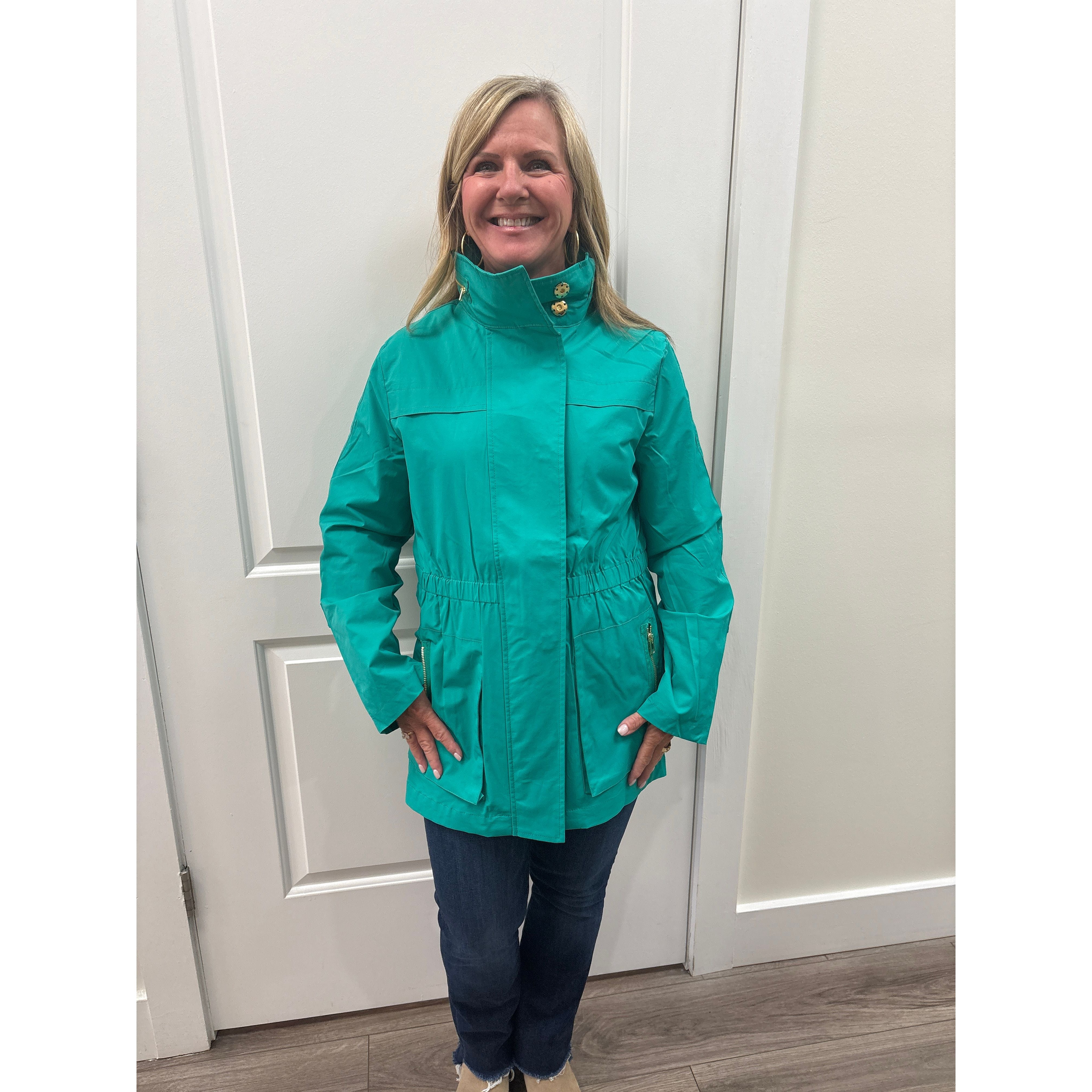 Tess Raincoat Jade Green Ciao Milano