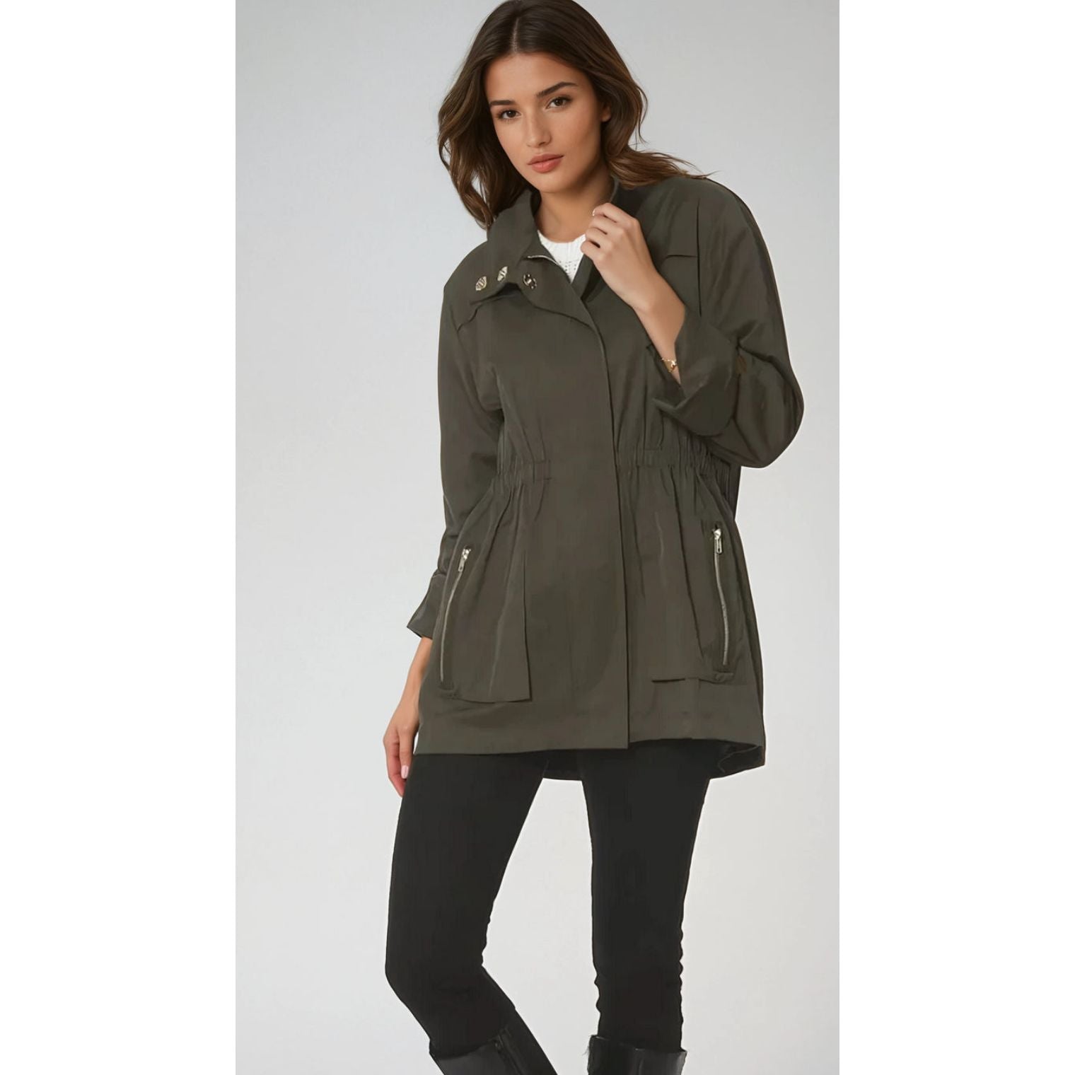 Tess Rain Jacket in Olive - Marj & Lizzie