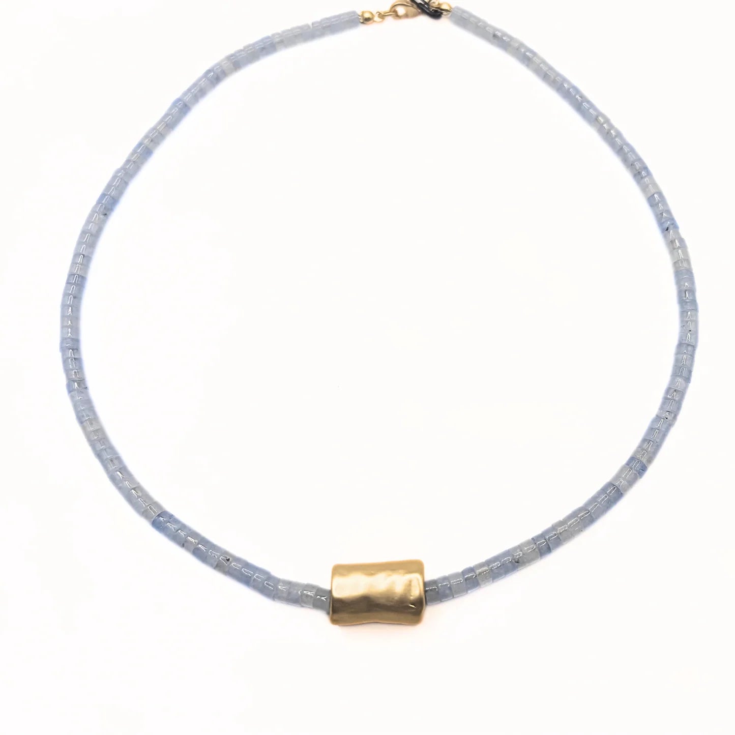 The Heishi Matte Gold Barrel Necklace - Marj & Lizzie