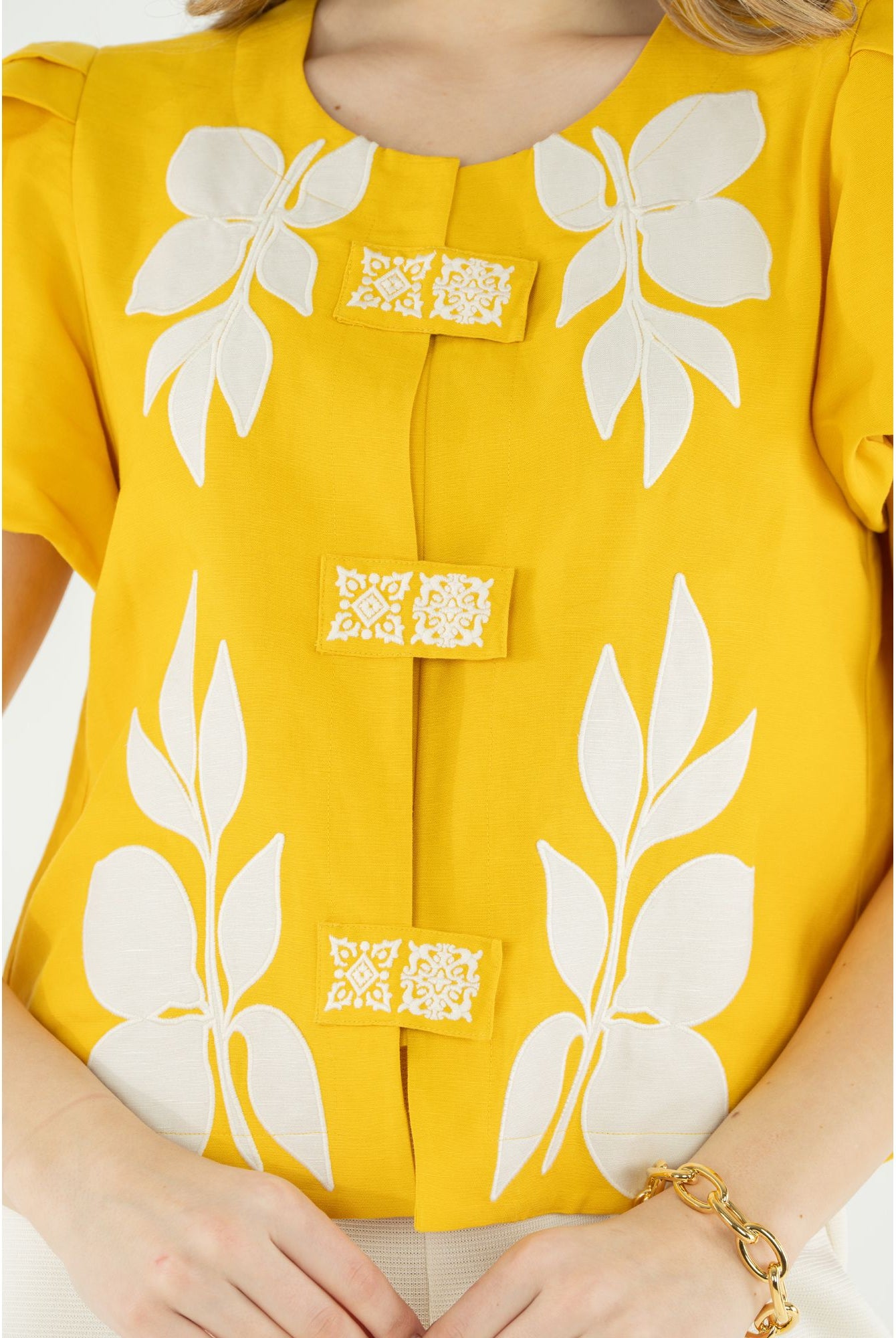 Emily McCarthy Isabella top, lightweight women's blouse with delicate details, showcasing soft fabric and stylish design.