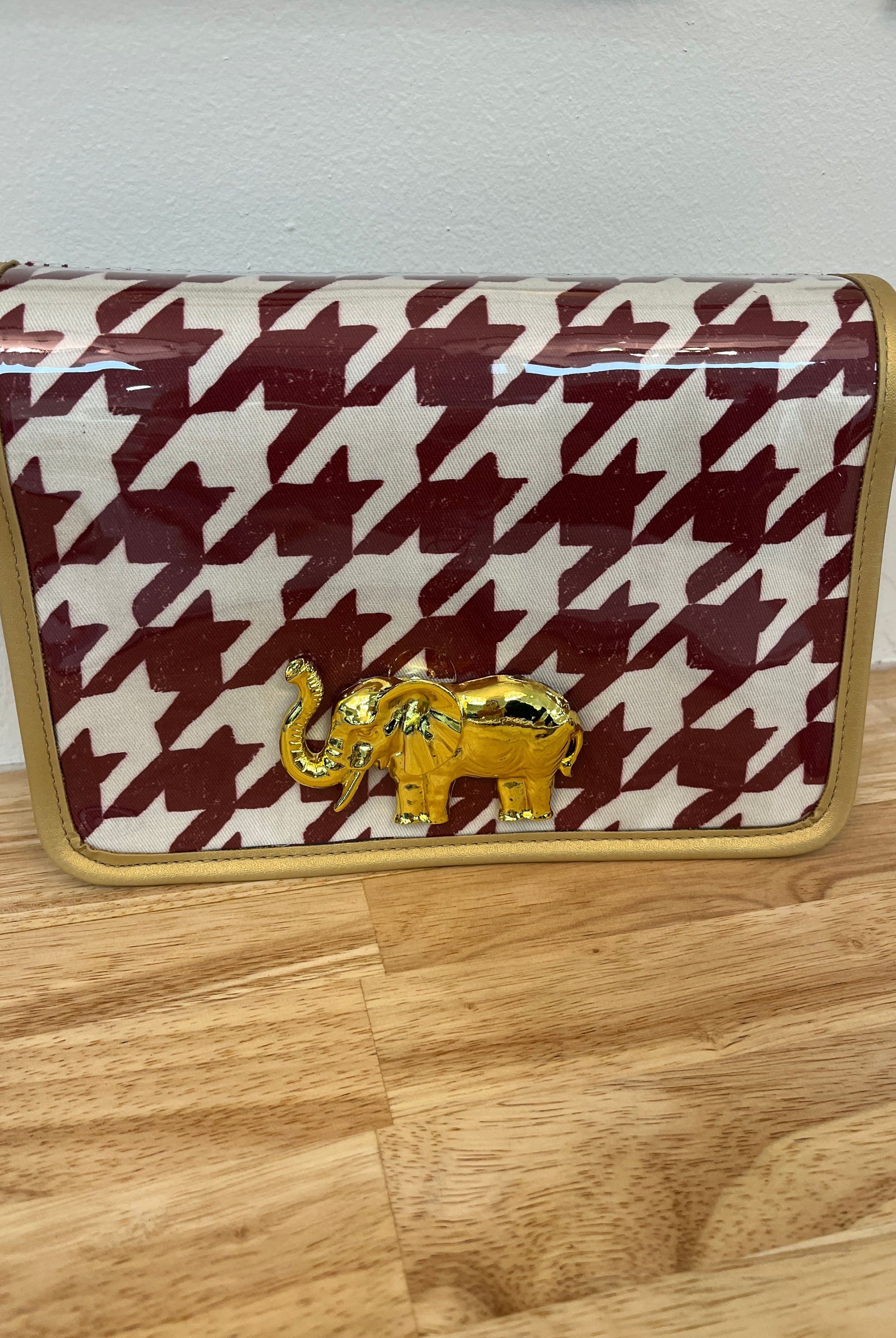 crimson gold stadiumbag houndstooth elephantgarlandbag
