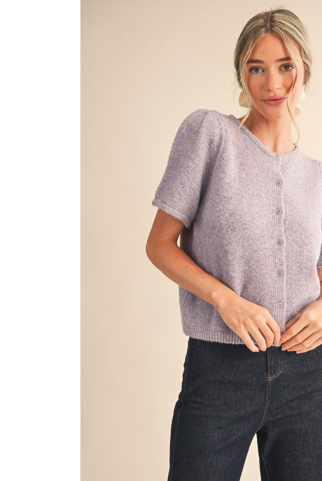 lavender_mercishortsleevepuffsleevecardigansweaterMSW11021
