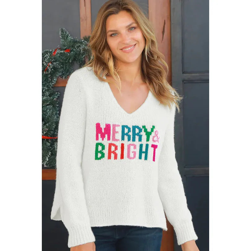 Merry & Bright V-neck Sweater