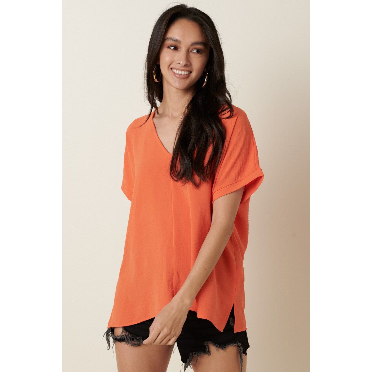 Dolman Sleeve Top V-neck
