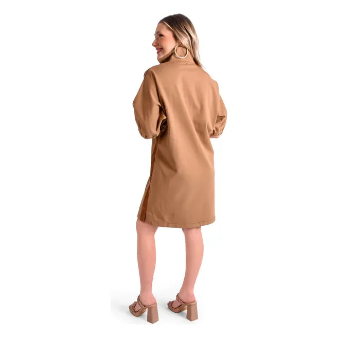 Poppy Dress in Luggage Ponte