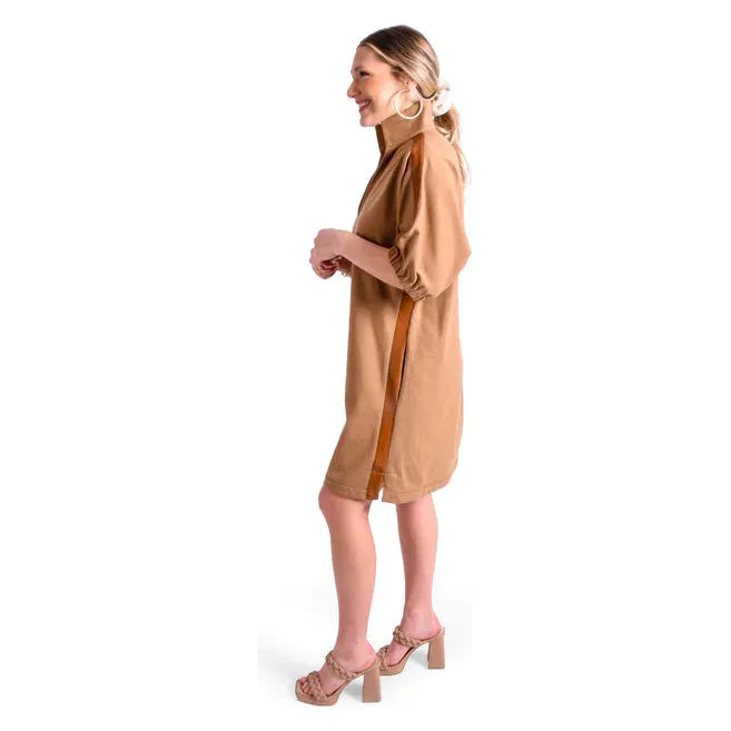 Poppy Dress in Luggage Ponte