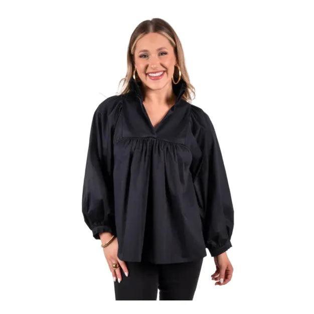 Stella in Black Cotton Poplin