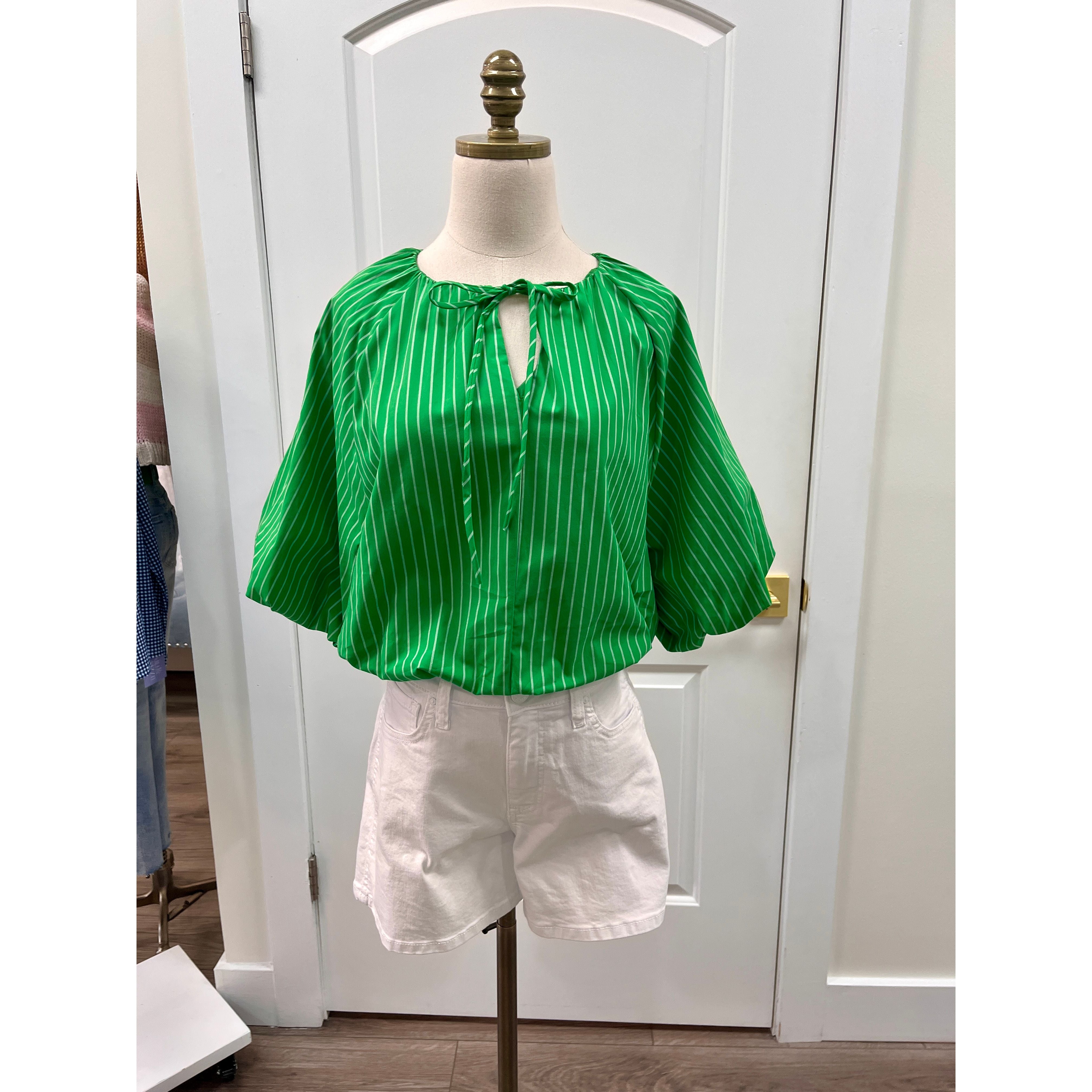 tatumbubblehemtopkellygreenstripeadrienne