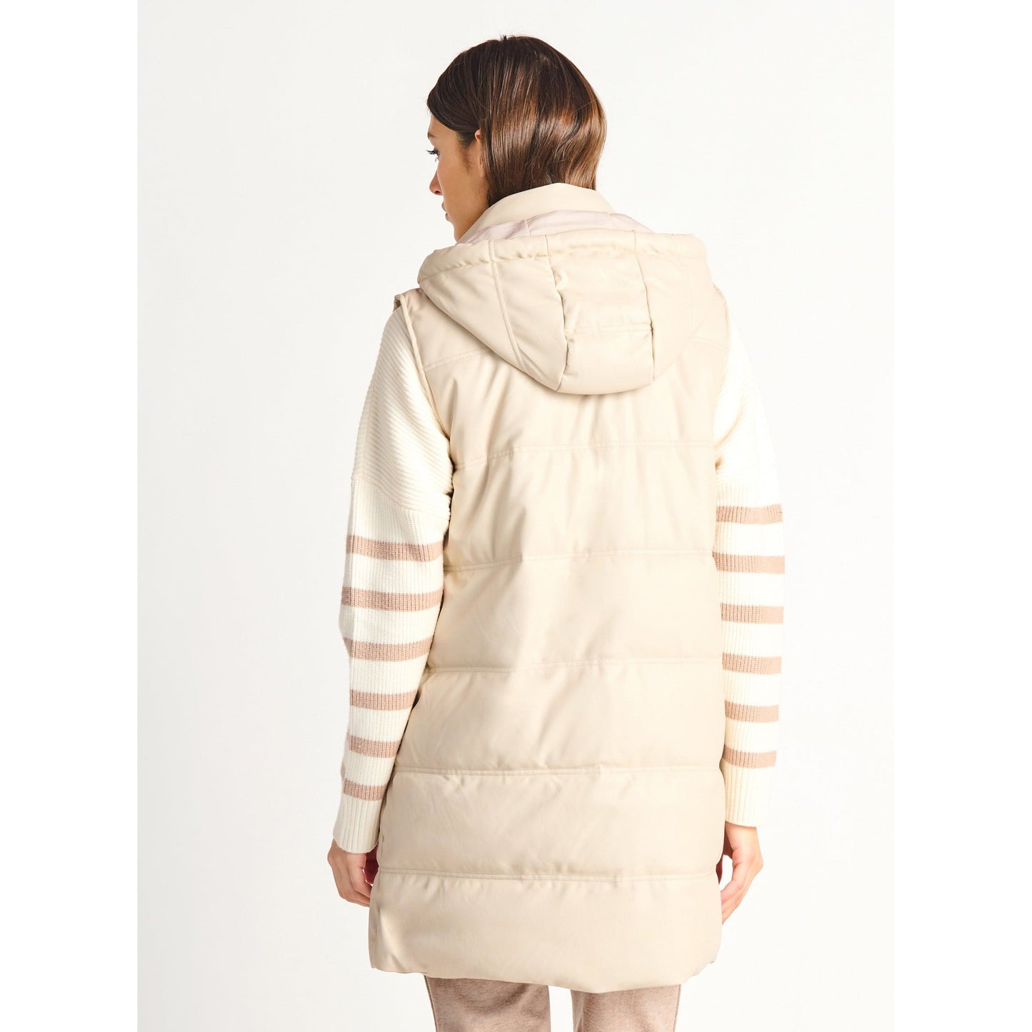 Sandstone Faux Leather Puff Vest