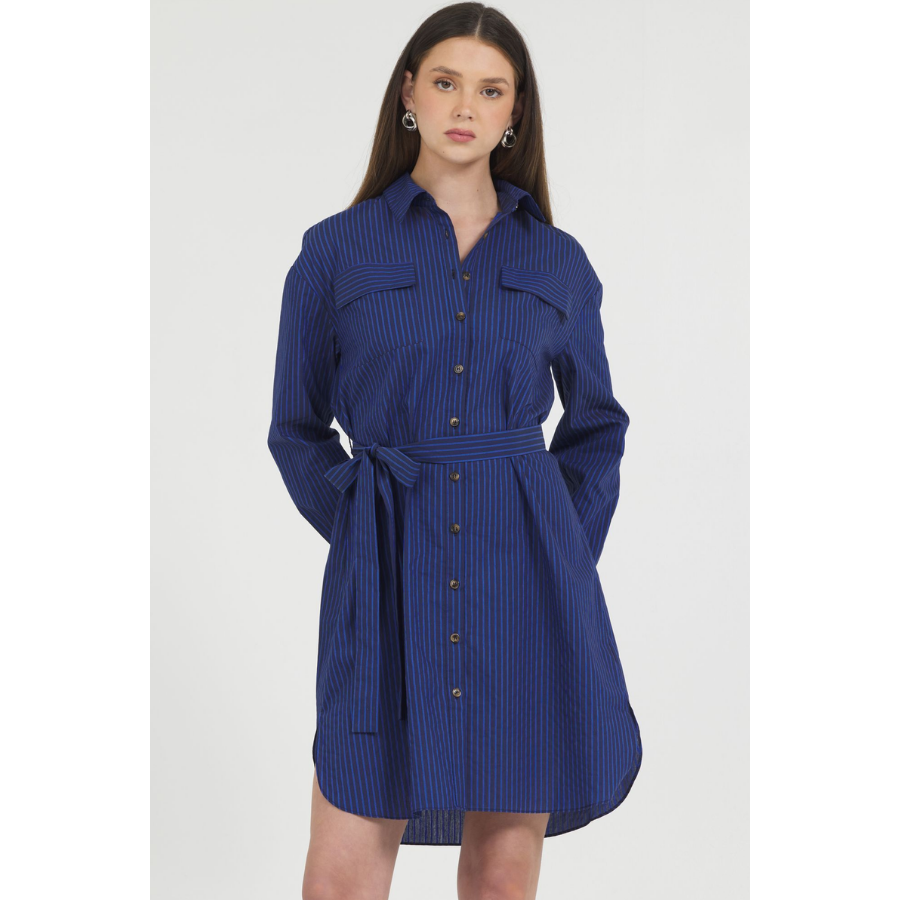 Stellah, Shirt Dress, Blue, SK9816