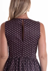 Julia Dress by Wyatt Wylde - brown spot print bodice detail with keyhole back