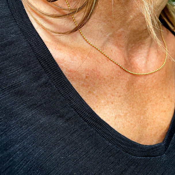 14k Gold Filled Beaded Bliss Necklace - Waterproof!