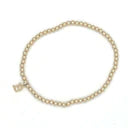 Gold Filled Initial Charm Beaded Bracelets
