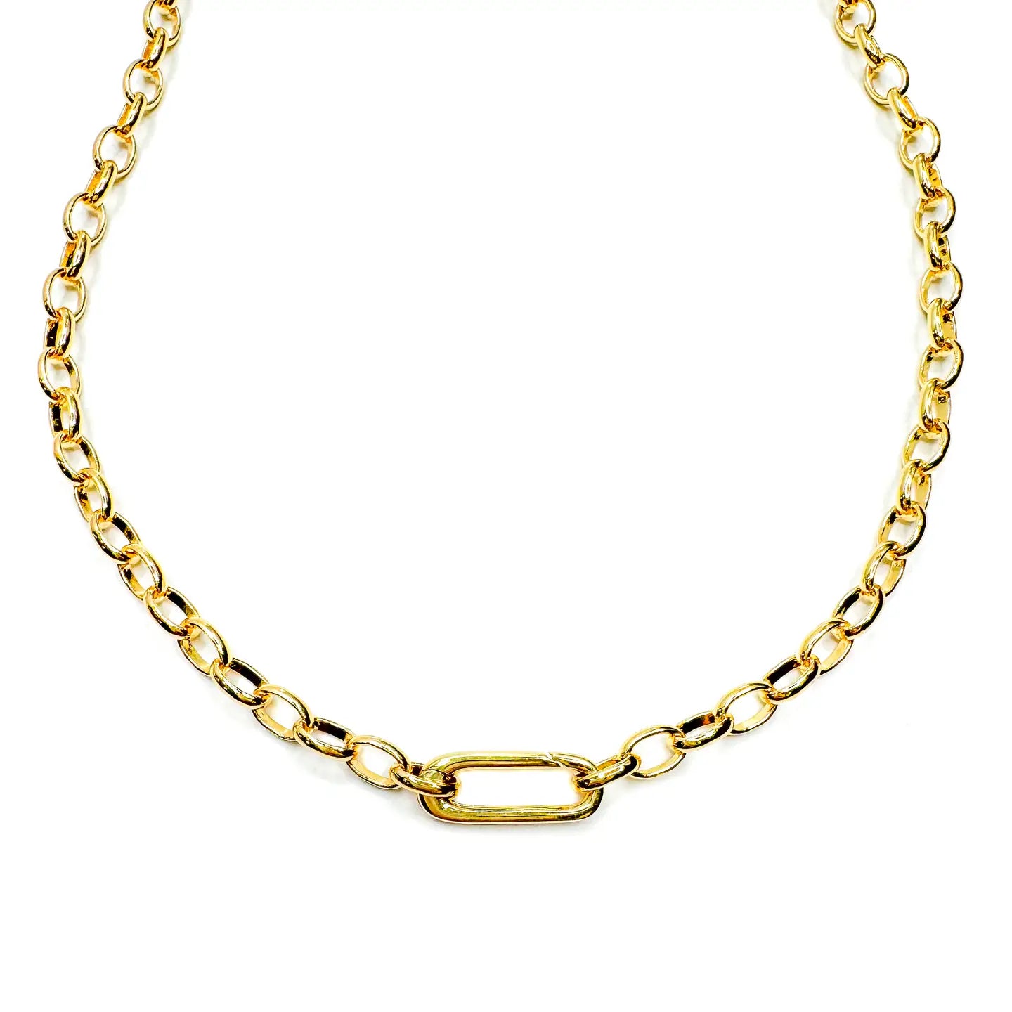 Gold Paperclip Clasp Necklace - Marj & Lizzie