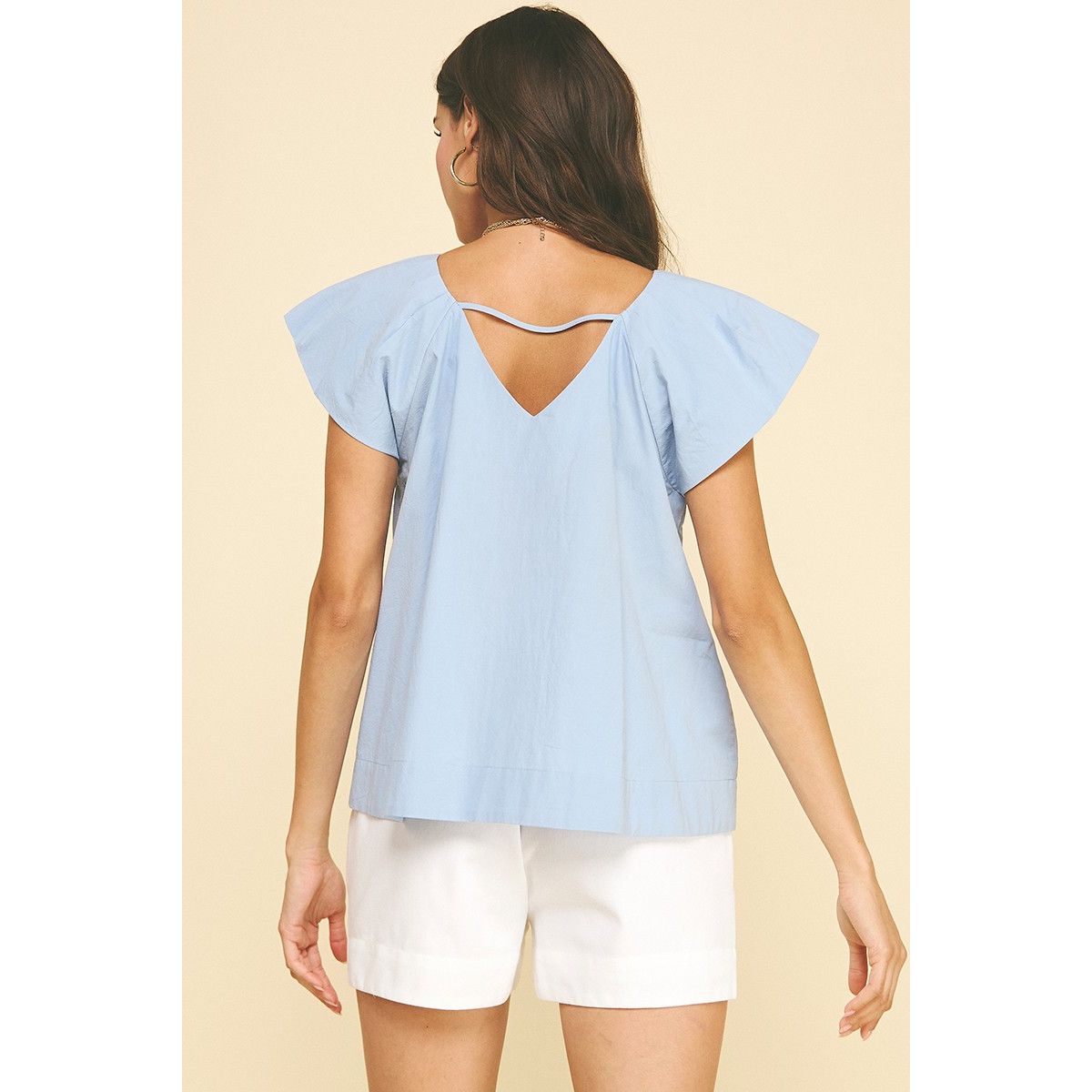 Blue Angela Top by Pinch, casual sleeveless blouse with a relaxed fit and soft fabric, shown on a white background.