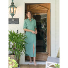Georgia, Georgina, dress, wasabi, Emily McCarthy, linen, green