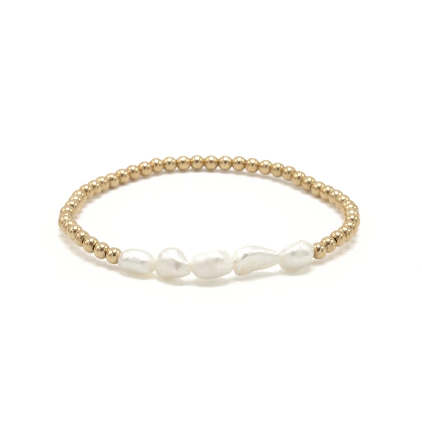 Baroque Row Pearl Bracelet in 14K Gold-Filled - Marj & Lizzie
