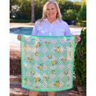 Green Naples Citrus print scarf by Caroline Hill, lightweight accessories with vibrant citrus pattern, soft fabric, stylish and versatile.