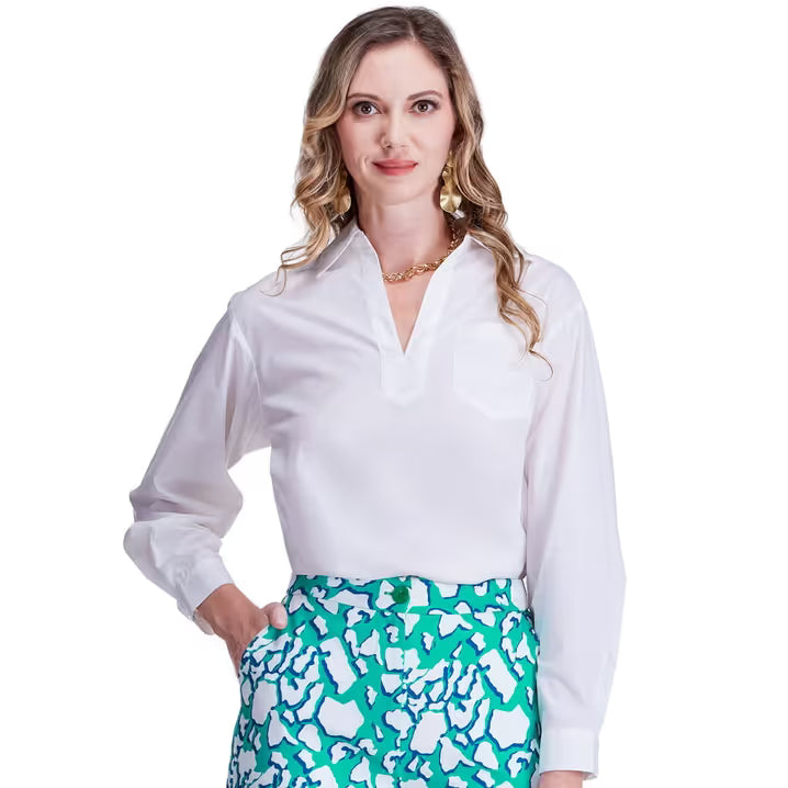 White Collar Blouse, Jade