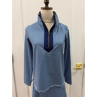 Active Tory Top in Navy Gingham Duffield Lane Quarter zip 